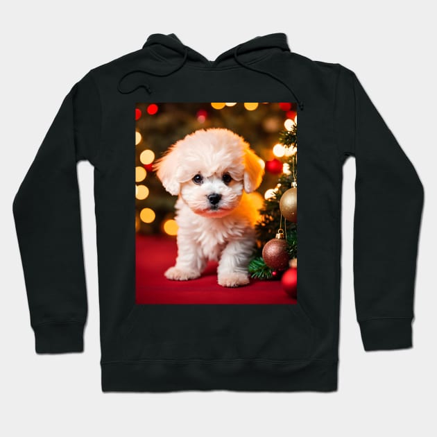 Cute Bichon Frise Puppy Dog Christmas Hoodie by nicecorgi